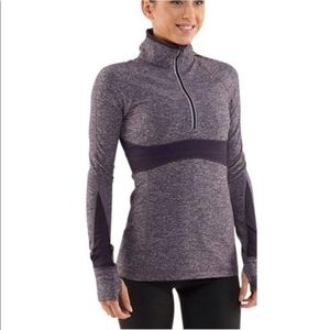 Lululemon Run Full Tilt Gray Half Zip Pullover Women's Size 8